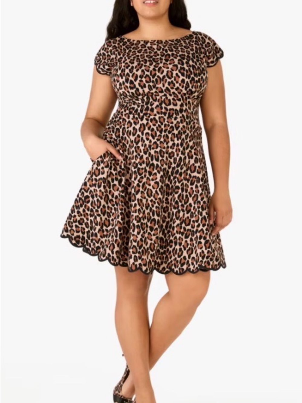 kate spade Leopard-Print Fit & Flare Dress in Brown and Black